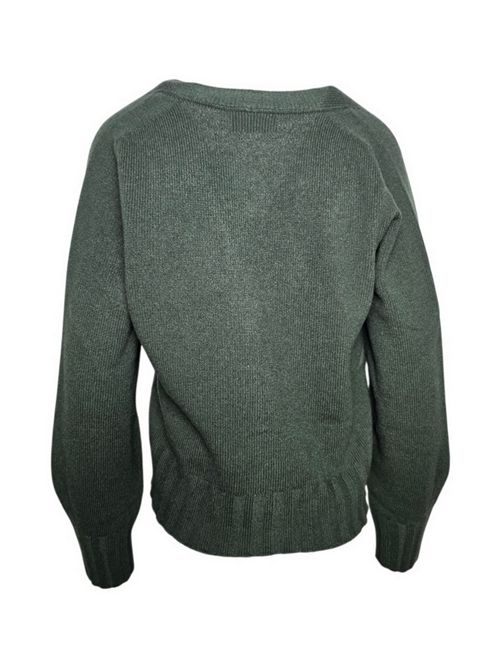 cardigan donna a scatola verde A rovescio | 1612/6464
